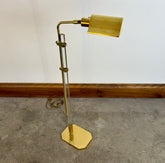 Adjustable Floor Lamp, Brass & Lucite, Pharmacy Style
